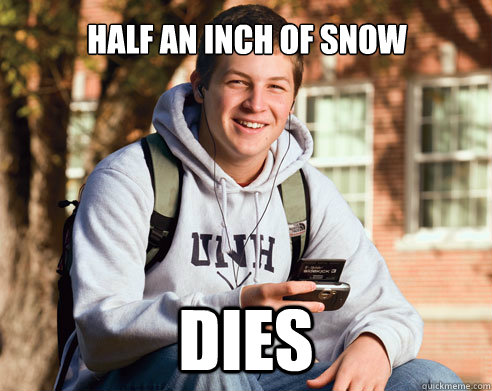 Half an Inch of Snow Dies  College Freshman