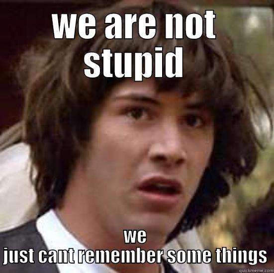 WE ARE NOT STUPID WE JUST CANT REMEMBER SOME THINGS conspiracy keanu