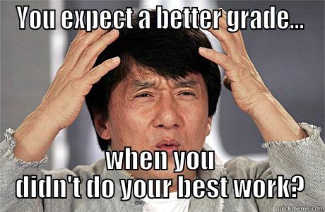 YOU EXPECT A BETTER GRADE... WHEN YOU DIDN'T DO YOUR BEST WORK? EPIC JACKIE CHAN