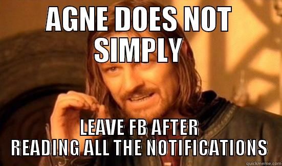 AGNE DOES NOT SIMPLY LEAVE FB AFTER READING ALL THE NOTIFICATIONS Boromir