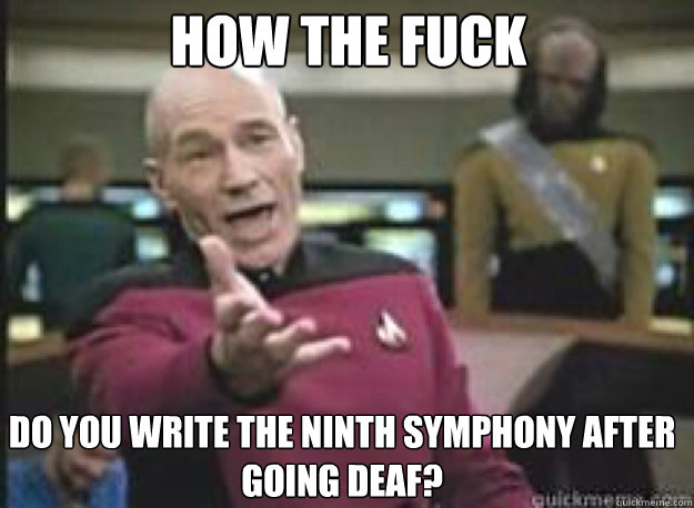 How the fuck Do you write the Ninth Symphony after going deaf?  What the Fuck