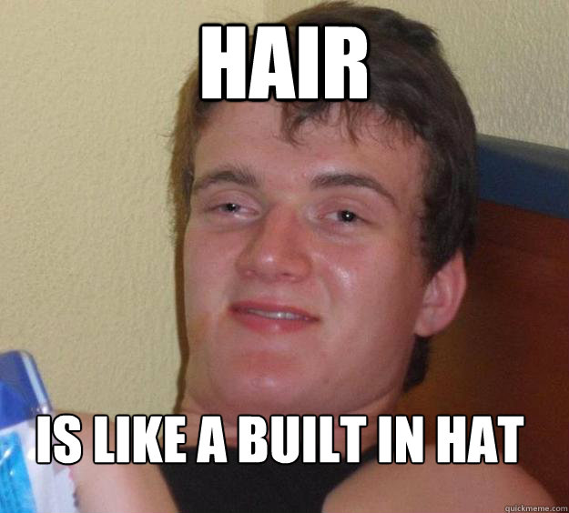 Hair Is like a built in hat
 - Hair Is like a built in hat
  Misc