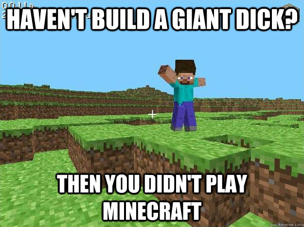 haven't build a giant dick? then you didn't play minecraft - haven't build a giant dick? then you didn't play minecraft  Kickass Minecraft Guy