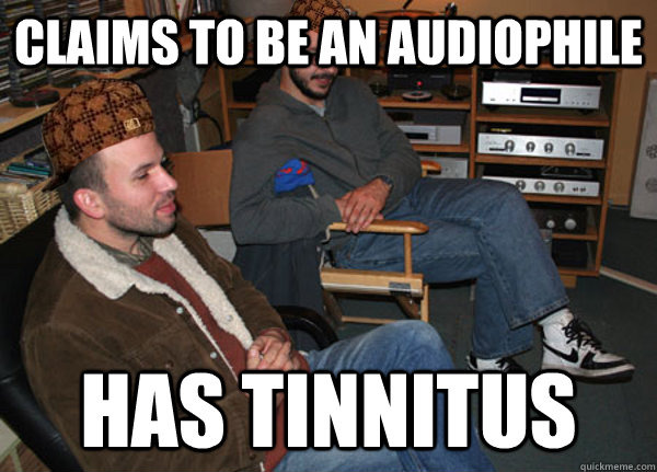 Claims to be an audiophile Has tinnitus  Scumbag Audiophile