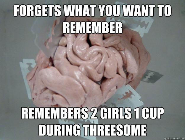 forgets what you want to remember remembers 2 girls 1 cup during threesome  - forgets what you want to remember remembers 2 girls 1 cup during threesome   Insanity Brain