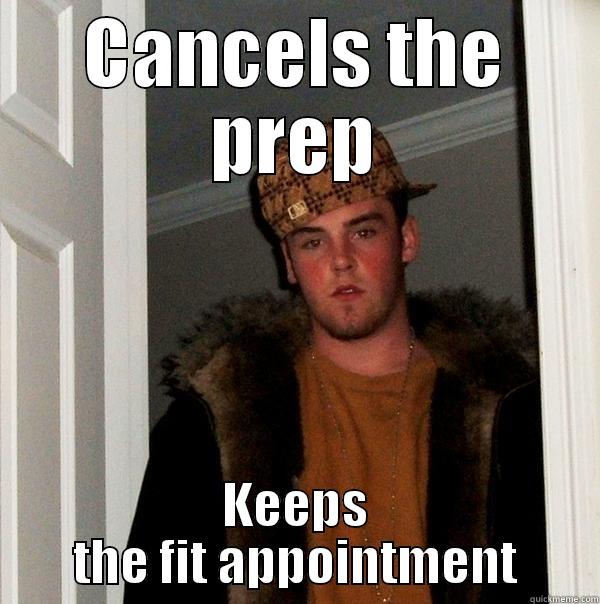 Scumbag dental patient - CANCELS THE PREP KEEPS THE FIT APPOINTMENT Scumbag Steve