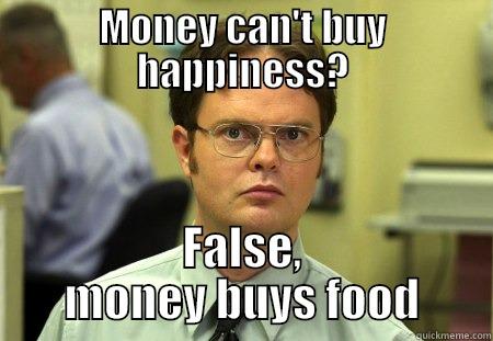 Rockonomix with Holder - MONEY CAN'T BUY HAPPINESS? FALSE, MONEY BUYS FOOD Schrute