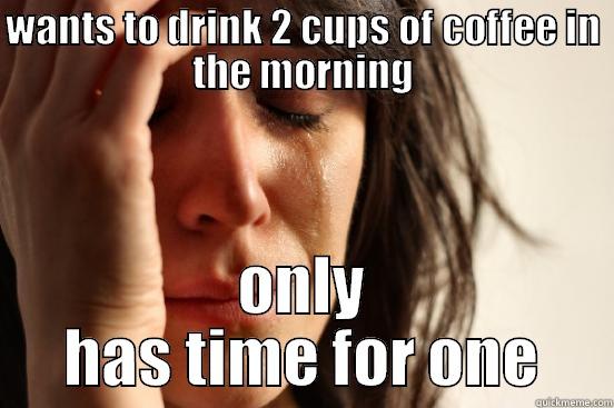 WANTS TO DRINK 2 CUPS OF COFFEE IN THE MORNING ONLY HAS TIME FOR ONE First World Problems