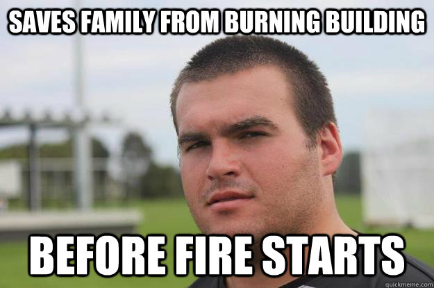 saves family from burning building before fire starts  