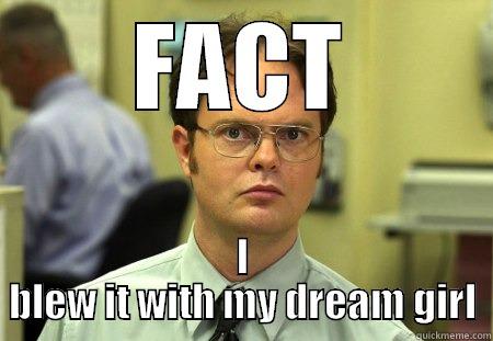 FACT I BLEW IT WITH MY DREAM GIRL Dwight