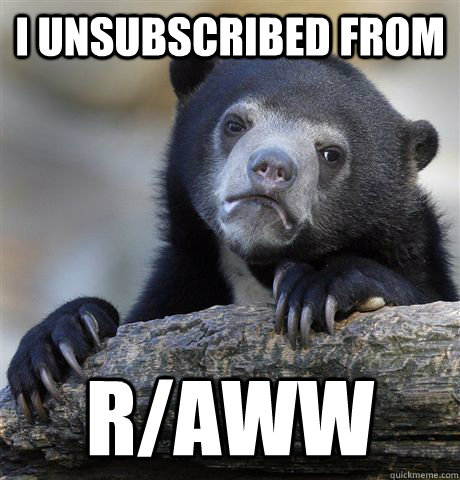 i unsubscribed from r/aww  Confession Bear
