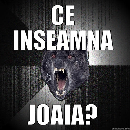 CE INSEAMNA JOAIA? Insanity Wolf