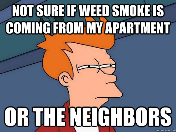 Not sure if weed smoke is coming from my apartment Or the neighbors  Futurama Fry