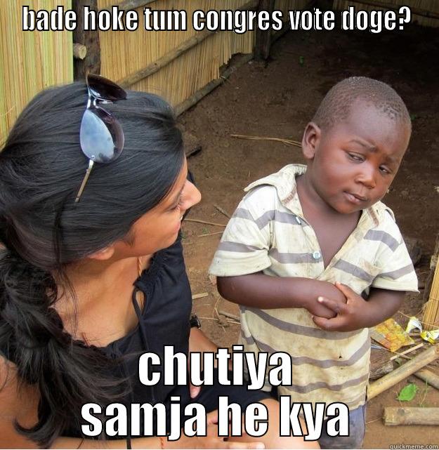 BADE HOKE TUM CONGRES VOTE DOGE? CHUTIYA SAMJA HE KYA Skeptical Third World Kid