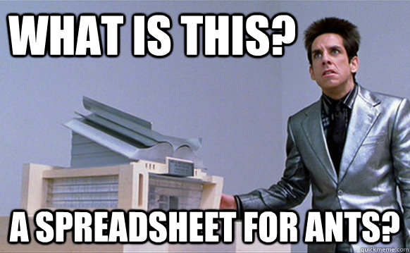 WHAT is this? a spreadsheet for ants?  School for ants