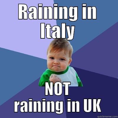 RAINING IN ITALY NOT RAINING IN UK Success Kid