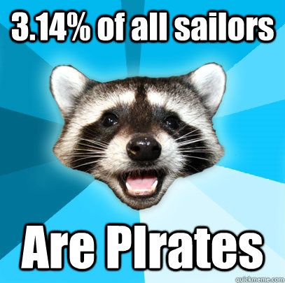 3.14% of all sailors Are PIrates  Lame Pun Coon