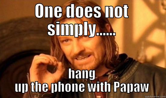 ONE DOES NOT SIMPLY...... HANG UP THE PHONE WITH PAPAW Boromir