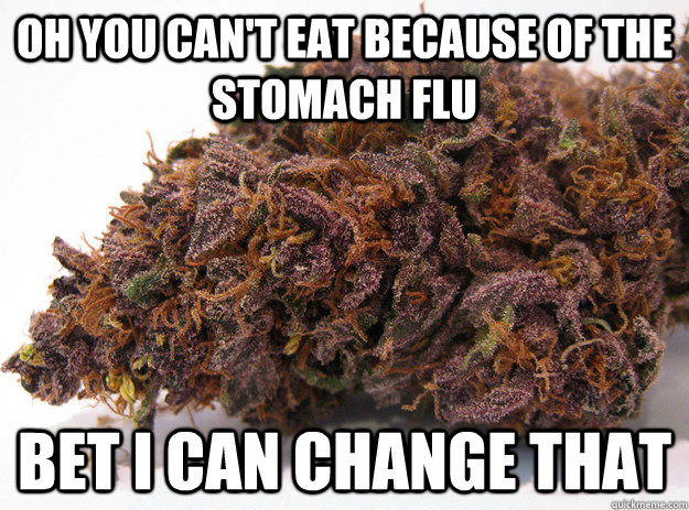 oh you can't eat because of the stomach flu bet i can change that  