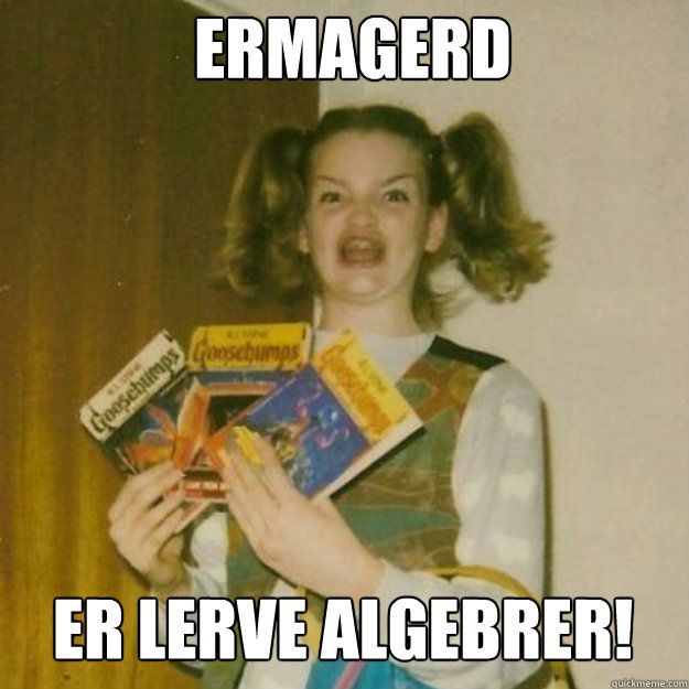 ERMAGERD ER LERVE ALGEBRER!  ermagerd