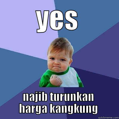 YES NAJIB TURUNKAN HARGA KANGKUNG Success Kid
