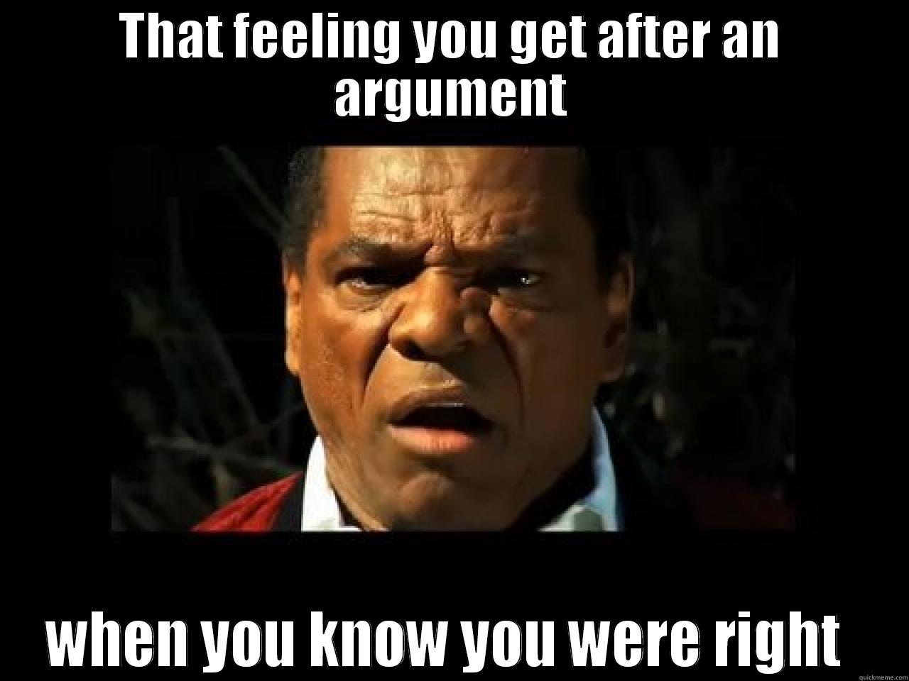 THAT FEELING YOU GET AFTER AN ARGUMENT WHEN YOU KNOW YOU WERE RIGHT  Misc