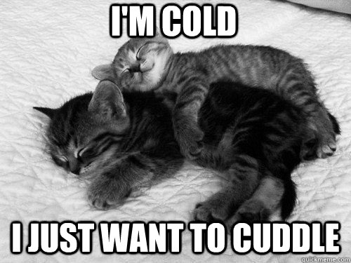I'm cold i just want to cuddle  I JUST WANT TO CUDDLE