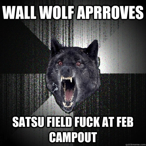 wall wolf aprroves satsu field fuck at feb campout  Insanity Wolf