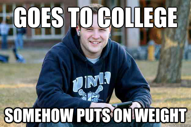 goes to college somehow puts on weight  Successful College Senior