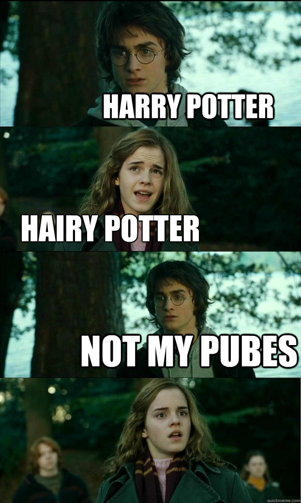 HARRY POTTER HAIRY POTTER NOT MY PUBES  Horny Harry