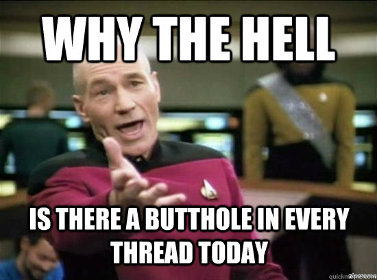 Why the hell is there a butthole in every thread today  Annoyed Picard HD