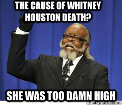 The cause of whitney houston Death? She was too damn high  to damn high