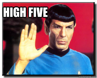 high five - high five  Spock