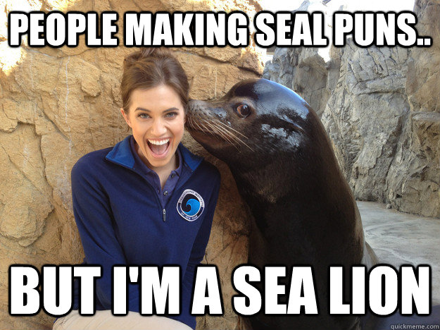 People making seal puns.. BUT I'm a sea lion  