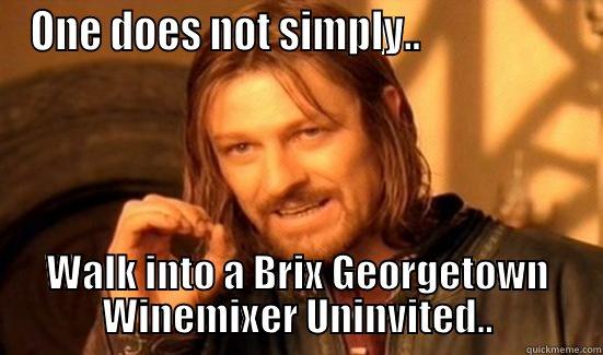 ONE DOES NOT SIMPLY..                   WALK INTO A BRIX GEORGETOWN WINEMIXER UNINVITED.. Boromir