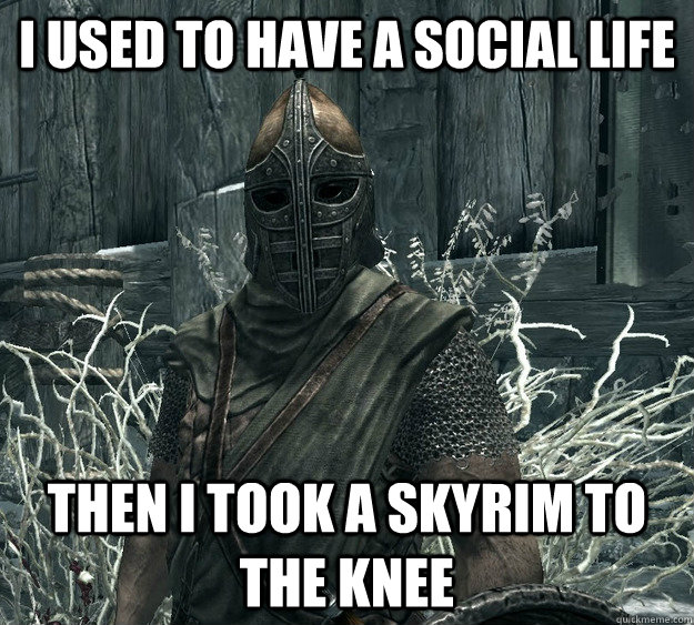 I used to have a social life Then I took a Skyrim to the knee - I used to have a social life Then I took a Skyrim to the knee  Skyrim Guard