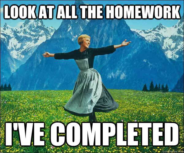 look at all the homework i've completed  Look At All The Fucks I Give