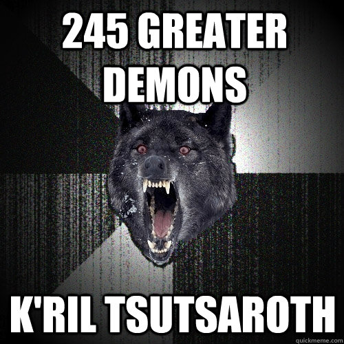 245 greater demons K'ril Tsutsaroth  Insanity Wolf