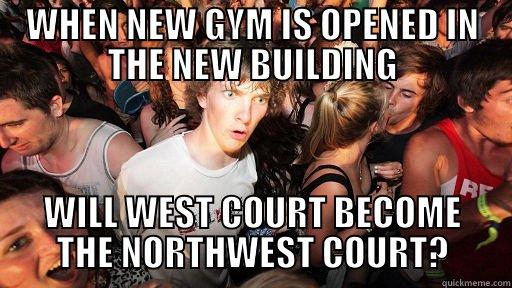 WHEN NEW GYM IS OPENED IN THE NEW BUILDING WILL WEST COURT BECOME THE NORTHWEST COURT? Sudden Clarity Clarence