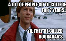 A lot of people go to college for 7 years..






I know, they're called Illinois Politicians! Ya, they're called Hourahan's  Tommy Boy