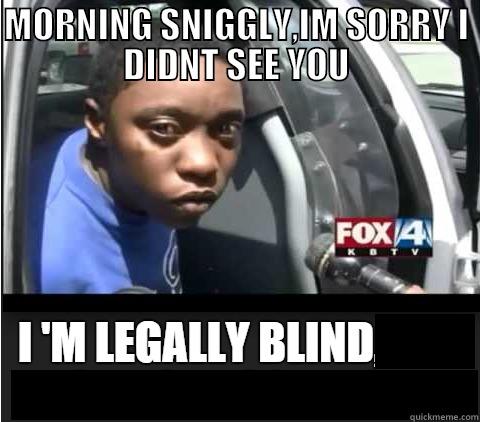 MORNING SNIGGLY,IM SORRY I DIDNT SEE YOU  Misc