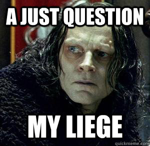 A just question My Liege - A just question My Liege  Just Question