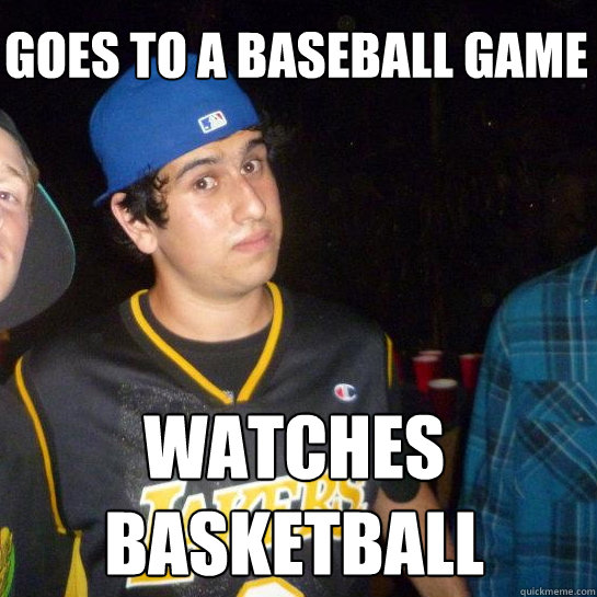 GOES TO A BASEBALL GAME WATCHES BASKETBALL - GOES TO A BASEBALL GAME WATCHES BASKETBALL  Annoying Sports Fan