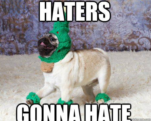 Haters gonna hate  Lol dog