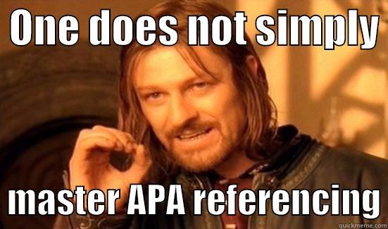  ONE DOES NOT SIMPLY    MASTER APA REFERENCING Boromir