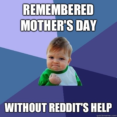 Remembered Mother's Day Without Reddit's help  Success Kid