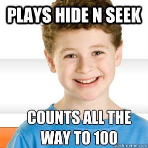 Plays Hide N Seek Counts all the way to 100  