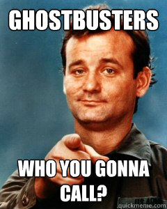 Ghostbusters who you gonna call?  
