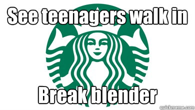 See teenagers walk in Break blender  