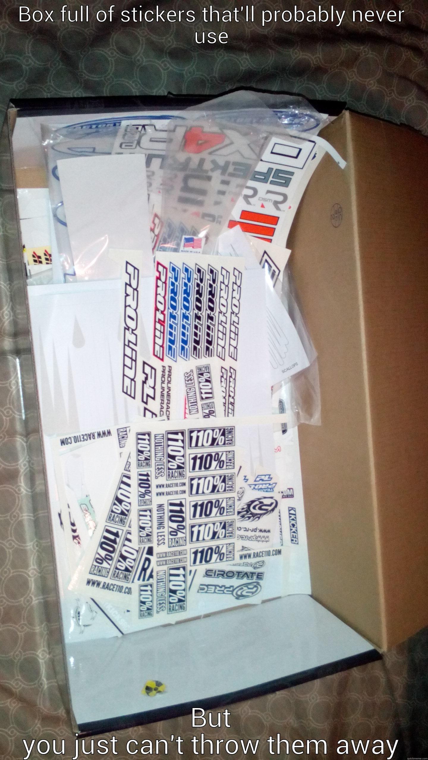 BOX FULL OF STICKERS THAT'LL PROBABLY NEVER USE BUT YOU JUST CAN'T THROW THEM AWAY Misc